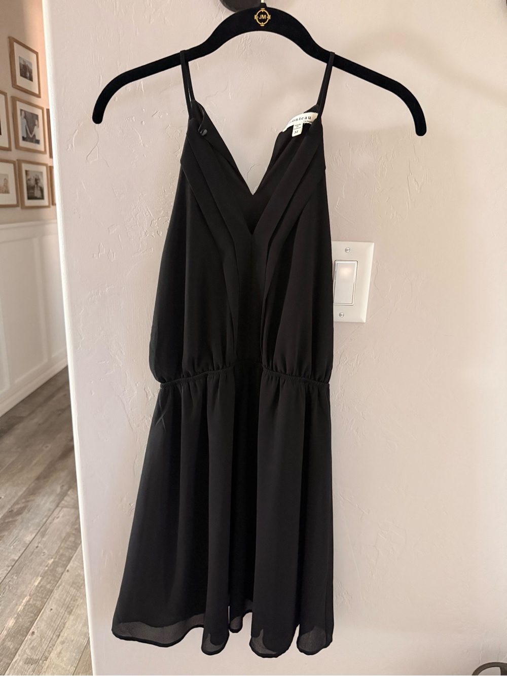 Black Sleeveless V-Neck Mini Dress